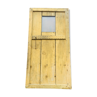 Old wooden door fir look barnwood with window 1800s