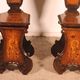 pair of stools in walnut and marquetry - 19th century