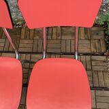 Pair of red Formica chairs Roc 1960