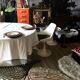 Antique embroidered linen tablecloth