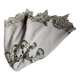 Antique linen tablecloth embroidery Richelieu scalloped linen centerpiece 128 cm