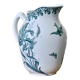Large jug / carafe from the 19th century, ironstone, bird signed Moulin des Loups.