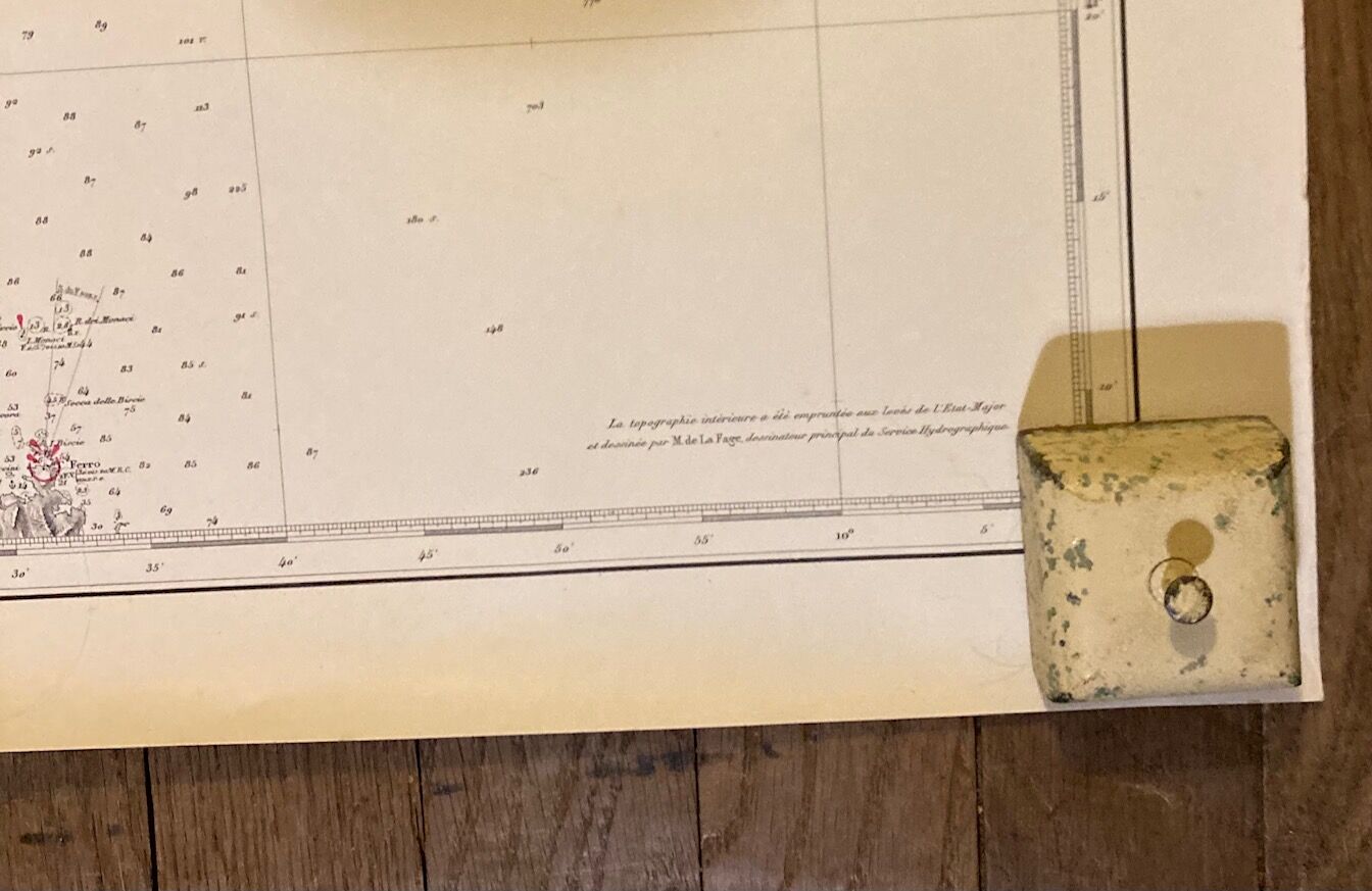 Nautical chart island of corsica corsica recorded germain- hatt bouillet 1884_1891 maritime chart ed 1952
