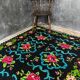 Romanian carpet with roses handmade in wool 177x154cm