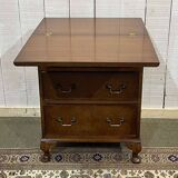 English walnut chest of drawers with drop-down top, 1950s work