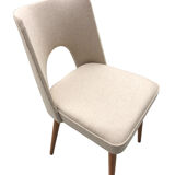 Beige Wool Shell Dining Chair by Lesniewski for Słupskie Fabryki Mebli, 1962