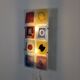 IKEA Gyllen wall lamp in decorated glass, Scandinavian design.