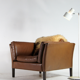 Vintage chair in teak and Danish retro leather 60s 70s