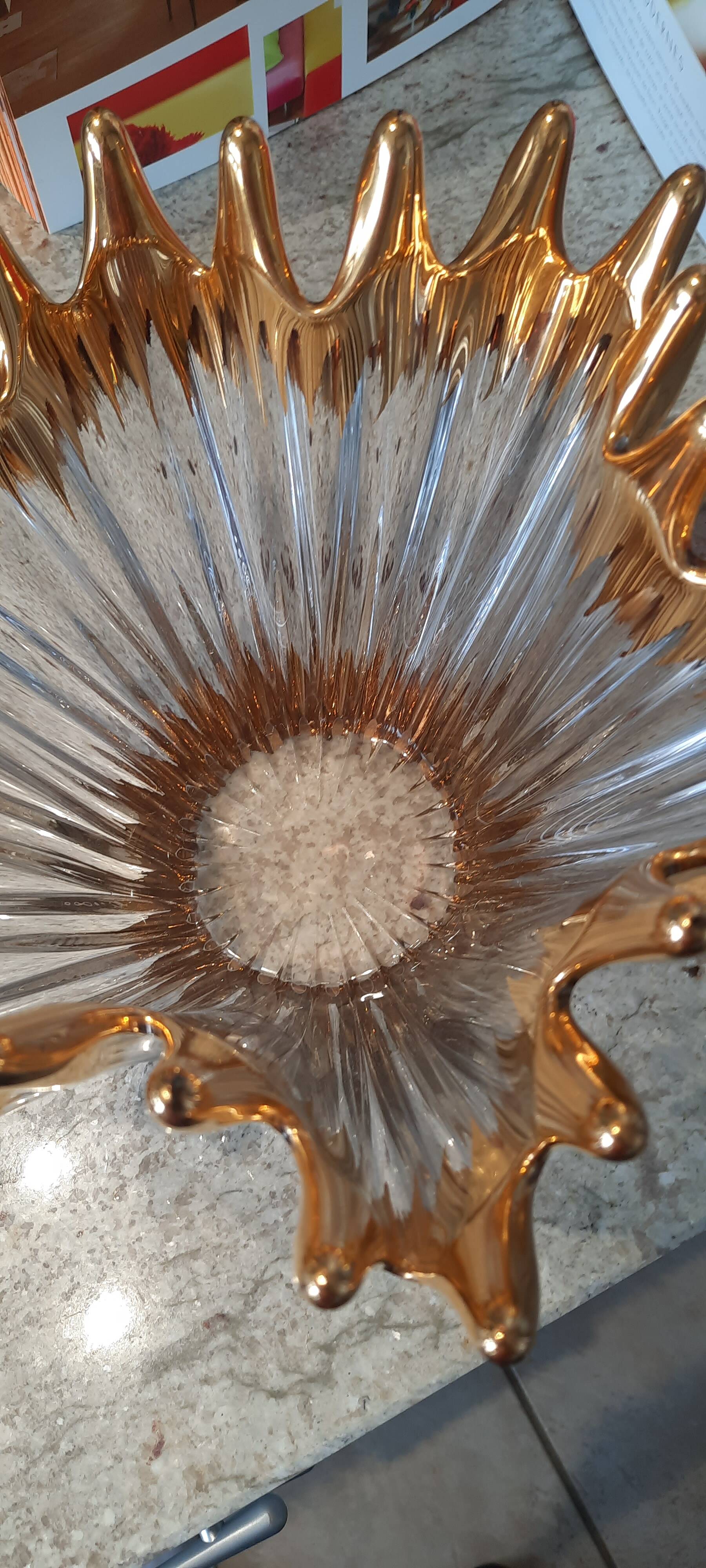 Vintage Bayel crystal vase bowl