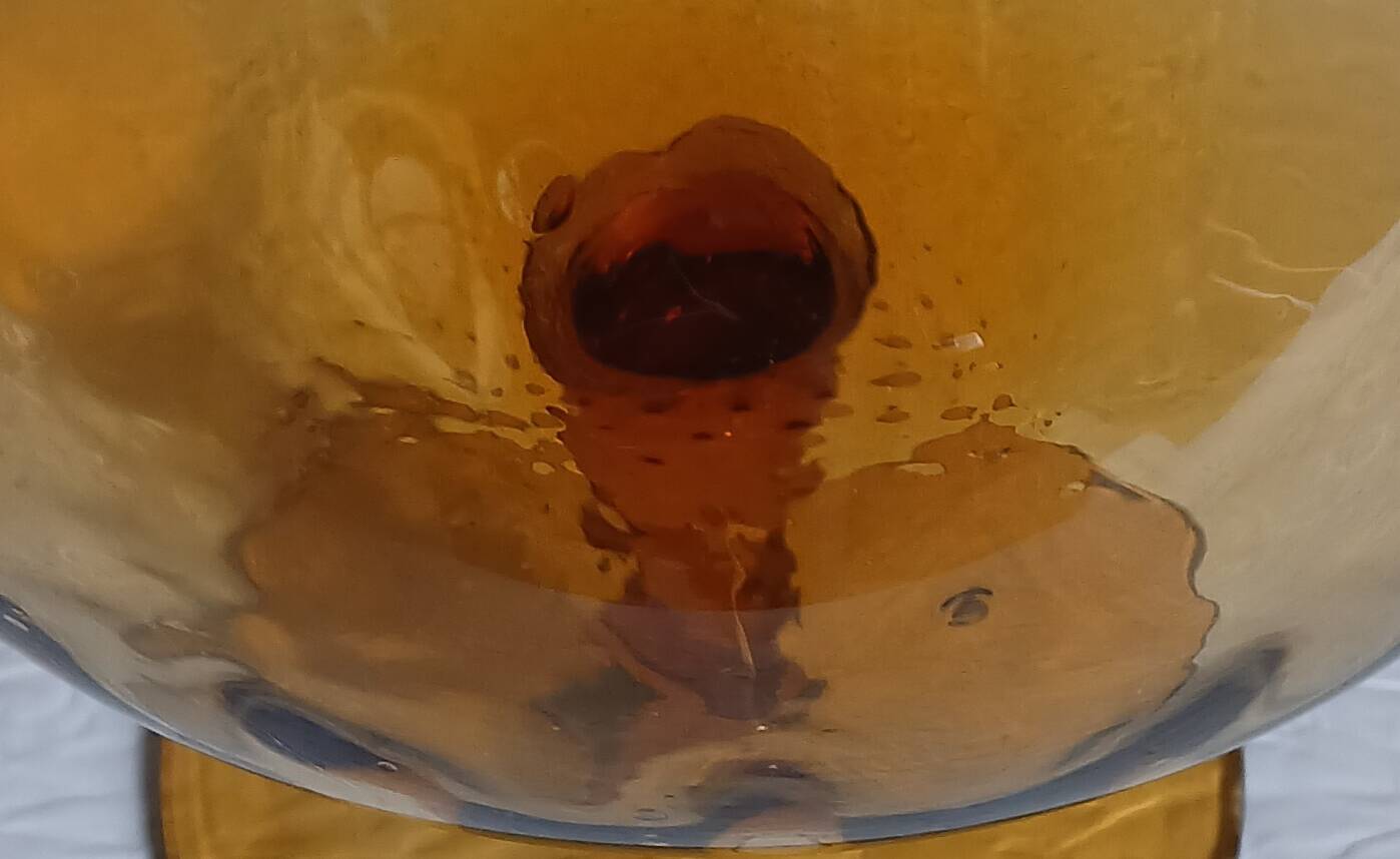 Empoli vase in textured blown amber glass from around 1960.