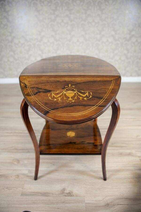 Antique Inlaid Rosewood Tea Table, 1890s