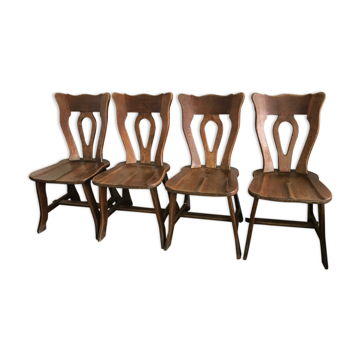 4 brutalist bistro chairs