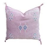 Handmade Moroccan silk cushion cover, cactus pattern