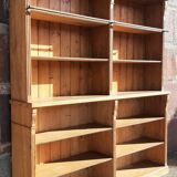 Pine bookcase (251 x 49 x height 288 cm)