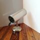 Cylindrical and adjustable wall spotlight in brushed stainless steel, 1970s