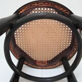 Black skated Thonet stool stamped