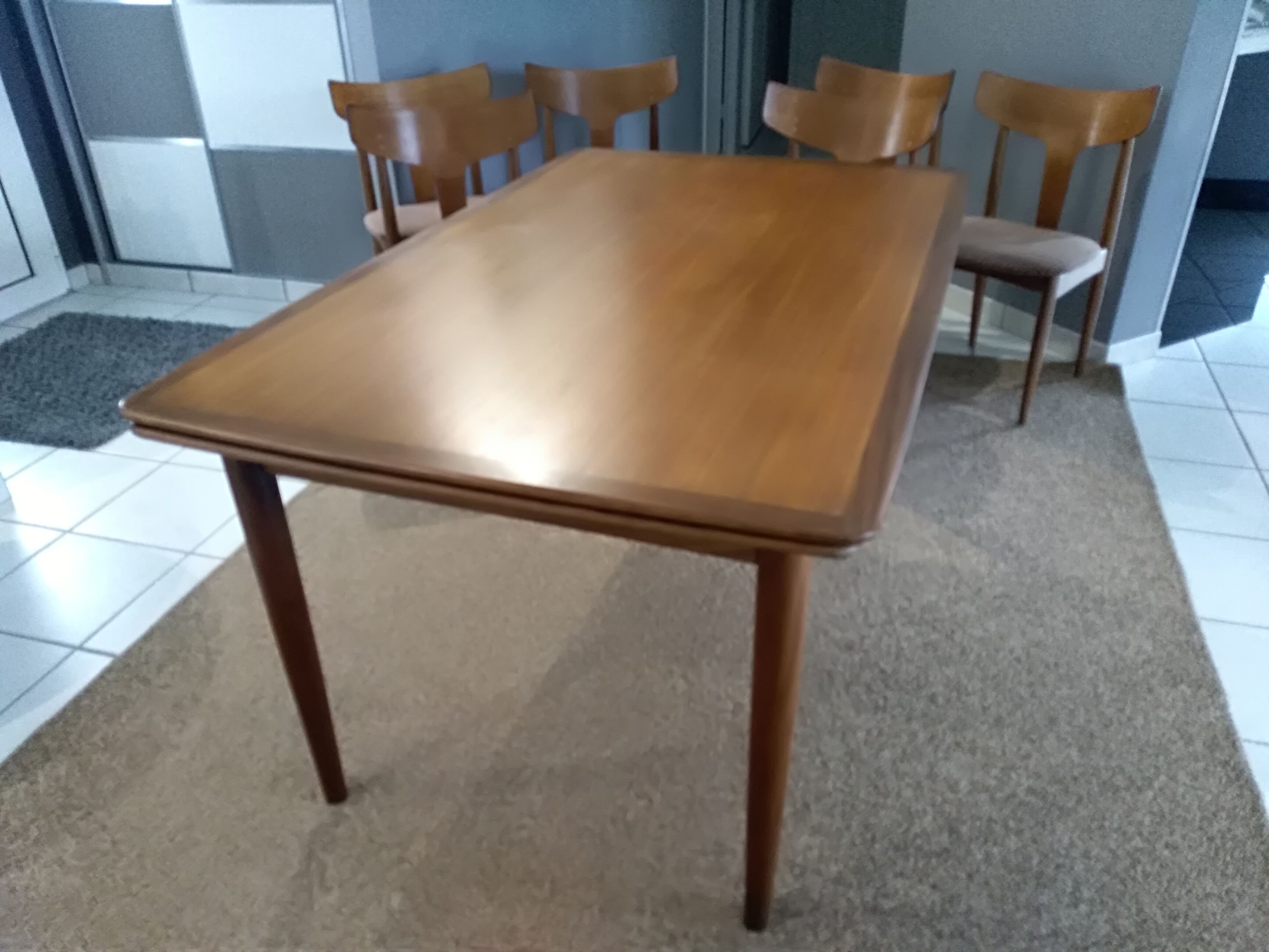 Extendable table in teak Scandinavian SAMCOM 1960