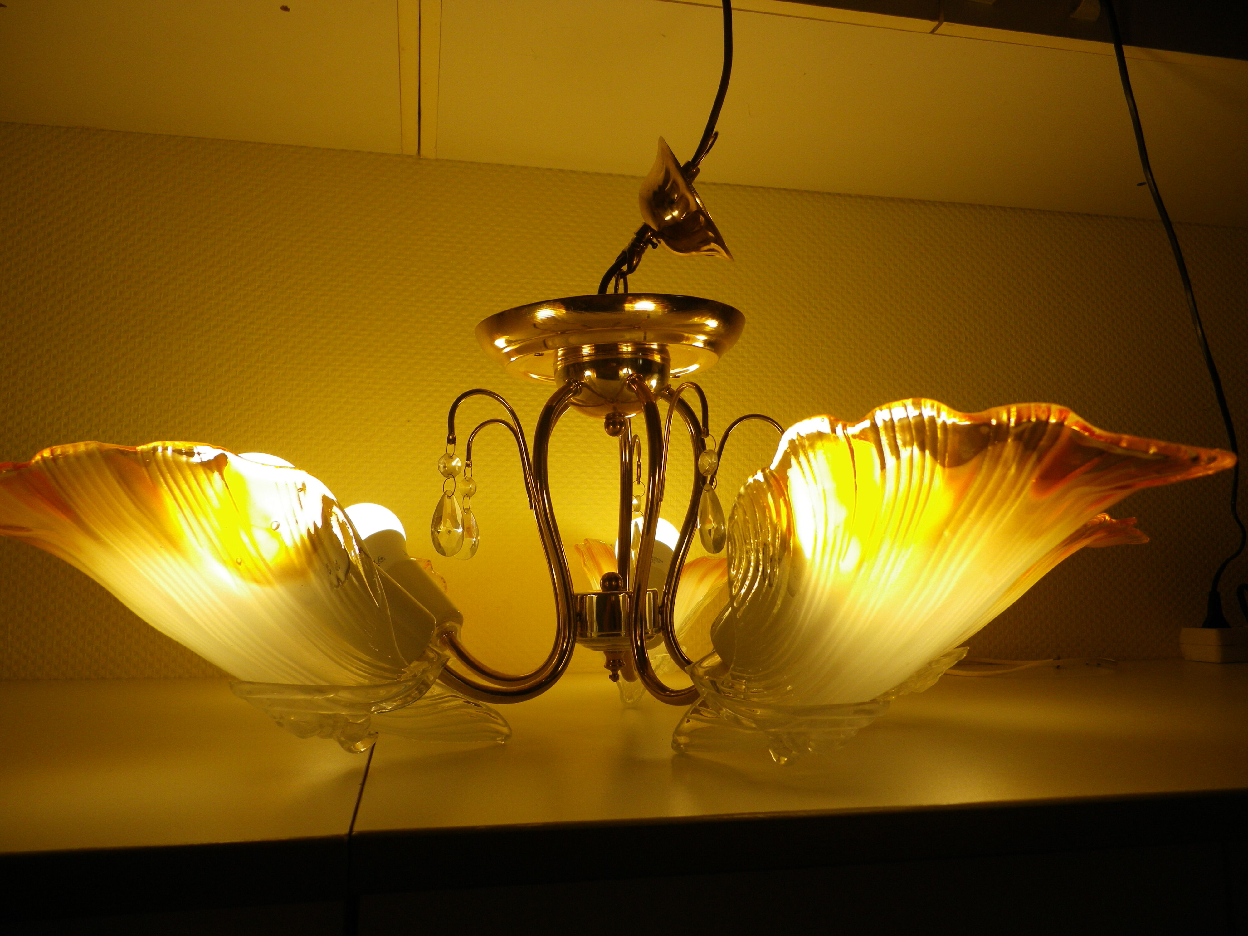 Chandelier to 5 branches art deco 1980