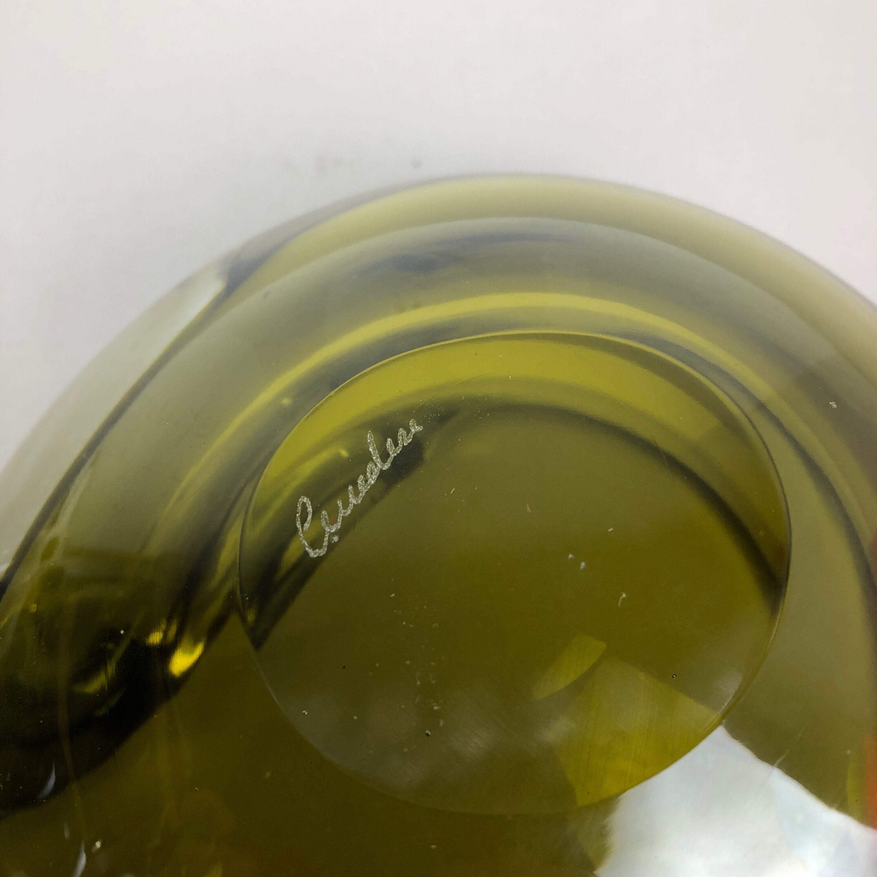 Murano Sommerso glass shell bowls Cenedese Vetri, 1960s