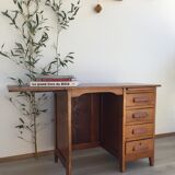 Children's desk 50s in oak and beech