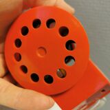 A set of "Nathue" wall lamps (meaning night cap) in a retro red colour, 1970s Denmark.