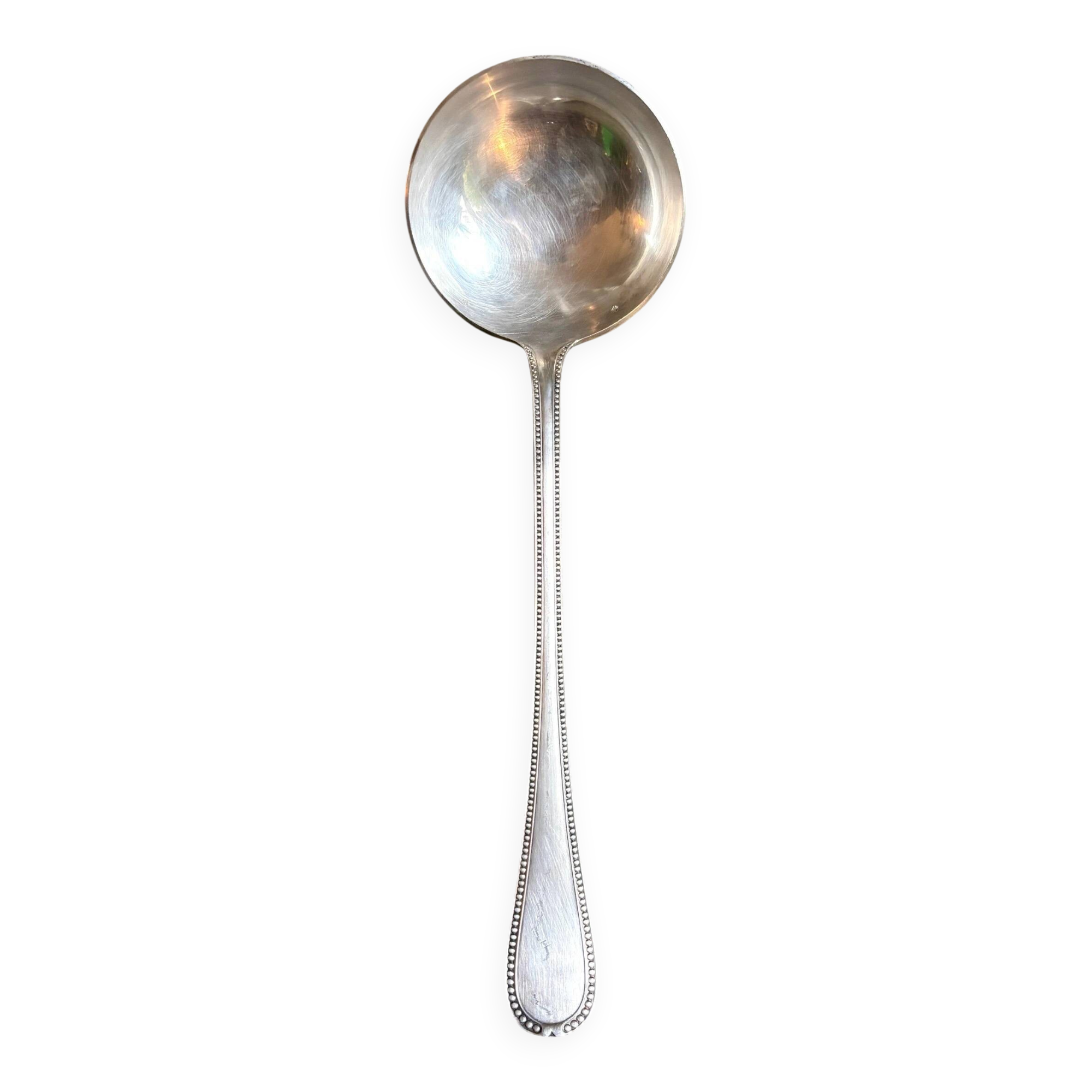 Silver-plated metal ladle, beaded decoration no. 2