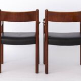 6 vintage armchairs, 1960s, danish, teak