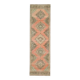 Tapis couloir vintage turc Oushak fait main en laine et coton orange des années 1970 112x402