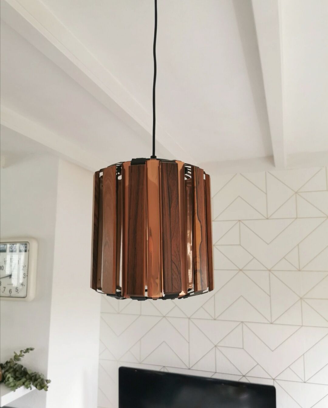 Mid century design pendant light werner schou, seventies