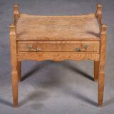 Brutalist Oak Bedside Tables attributed to Henning Kjærnulf, 1970s, Set of 2