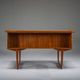 Mid-century Danish freestanding teak desk with raised lip edge, 1960s