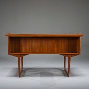 Mid-century Danish freestanding teak desk with raised lip edge, 1960s