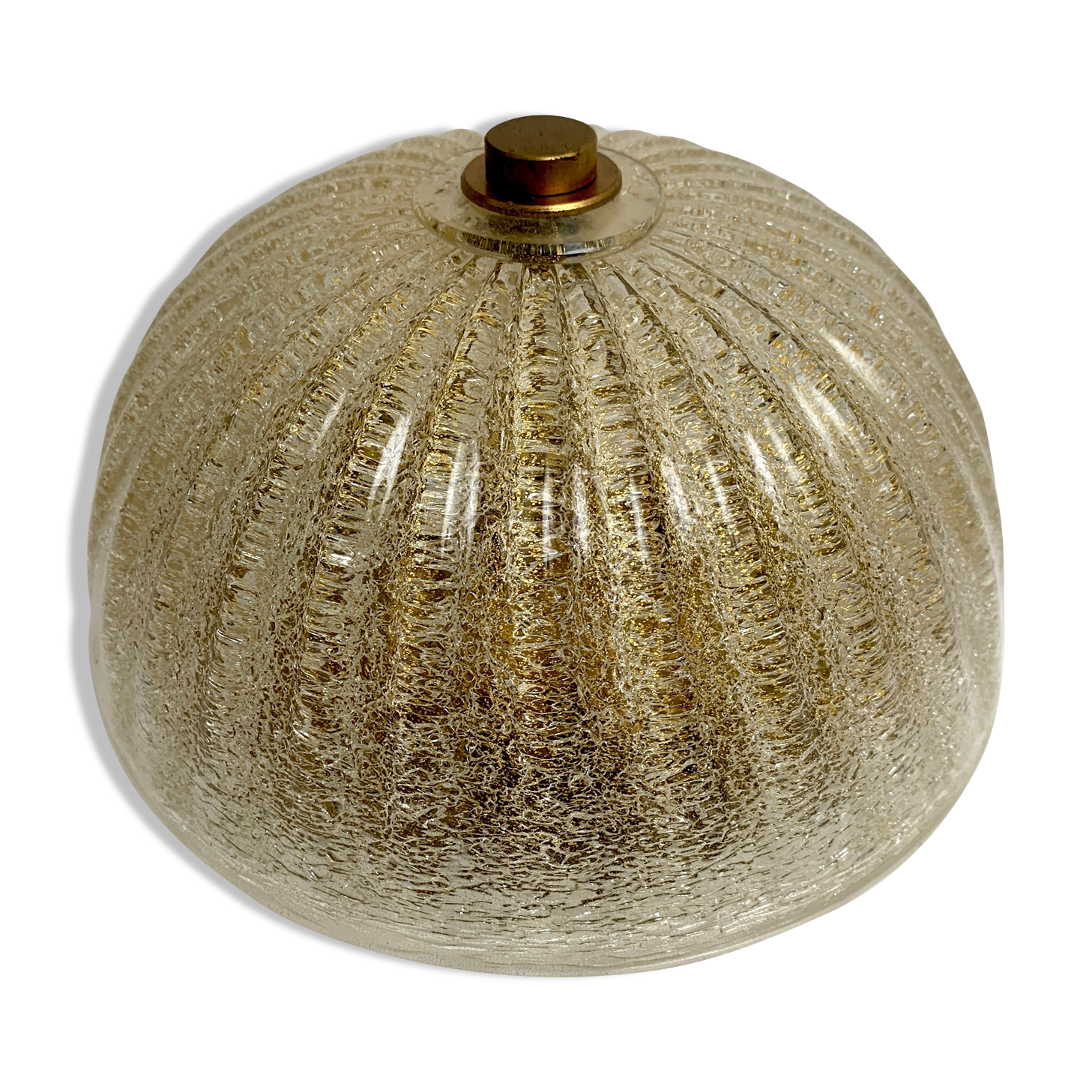 Old ceiling lamp murano glass with inclusion gold gilded barovier toso