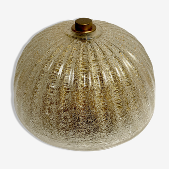 Plafonnier ancien murano verre avec inclusion or doré barovier toso