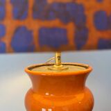 AK-Keramik: Lampe de table orange à partir d'un vase en céramique Mid Century