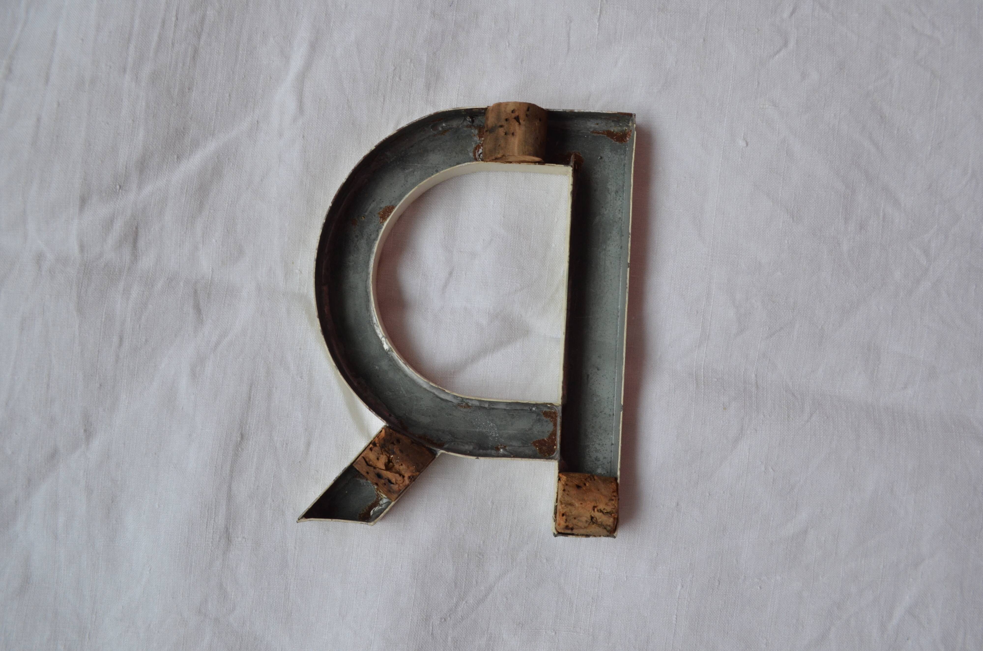 Vintage letter A in zinc