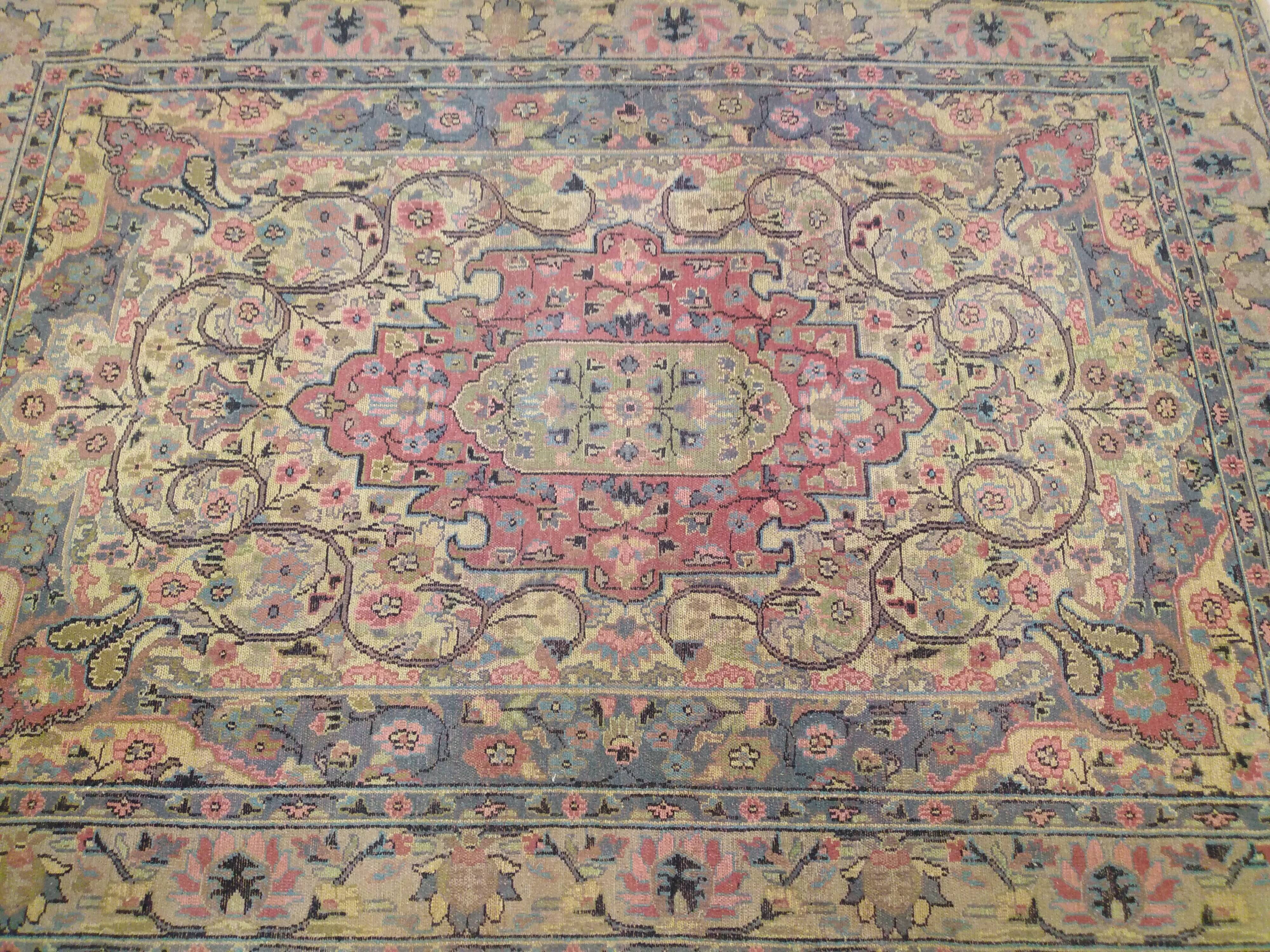 Persian wool and silk rug