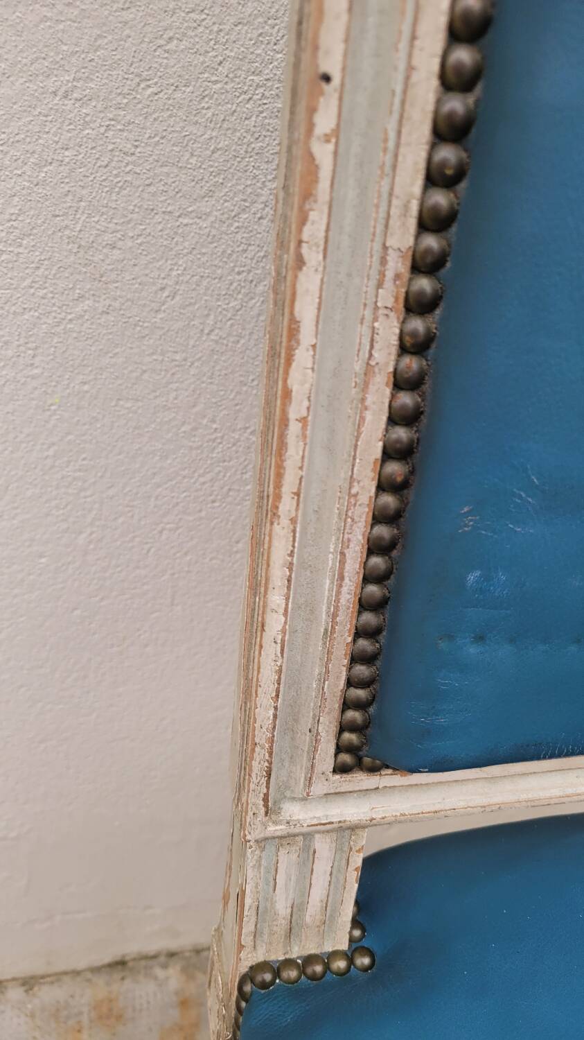 Pair of antique Louis XVI style chairs with patina