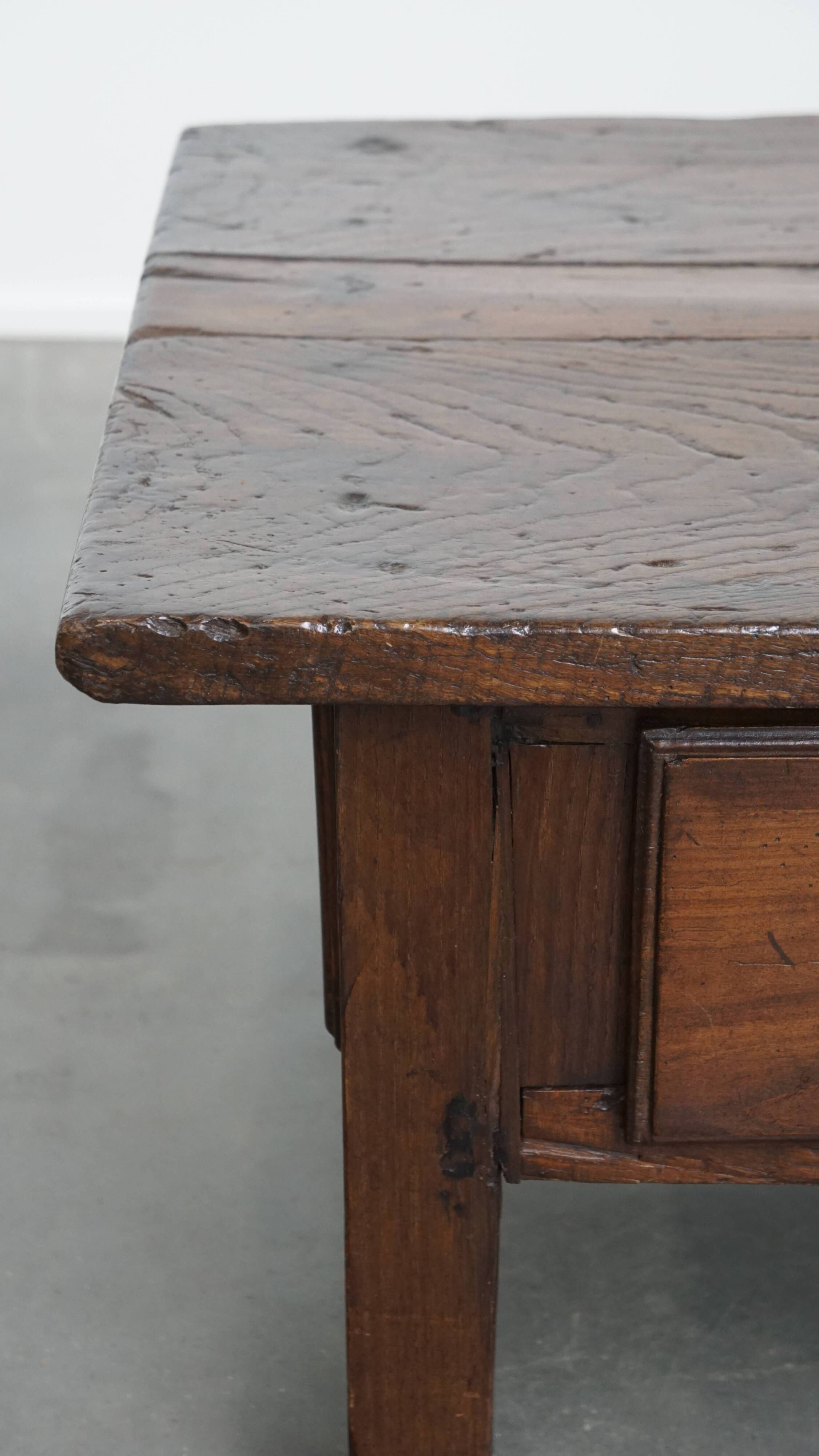 Antique South European 18th-Century Coffee Table with Three Drawers
