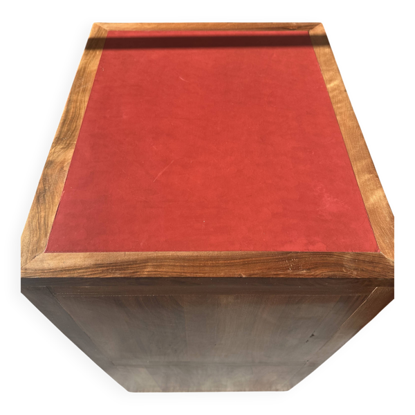 Étagère, meuble de rangement en noyer et tadelakt