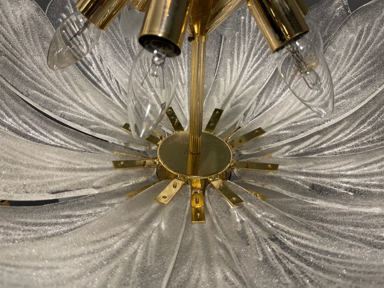 Venetian murano glass flush mount, 1980s