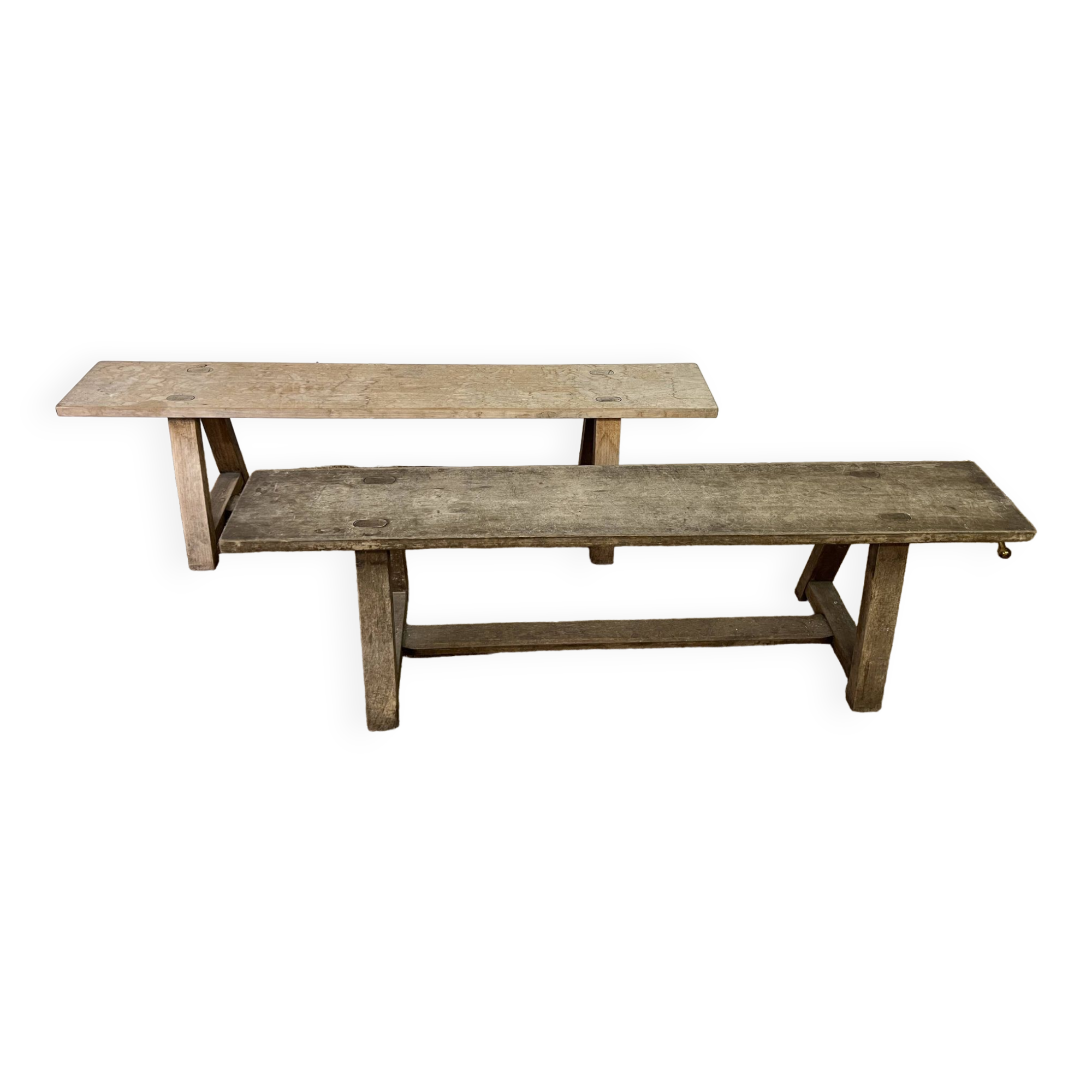 Pair of vintage wooden benches