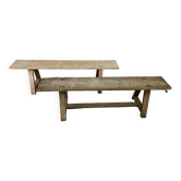 Pair of vintage wooden benches
