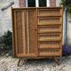 Armoire commode en rotin vintage années 60