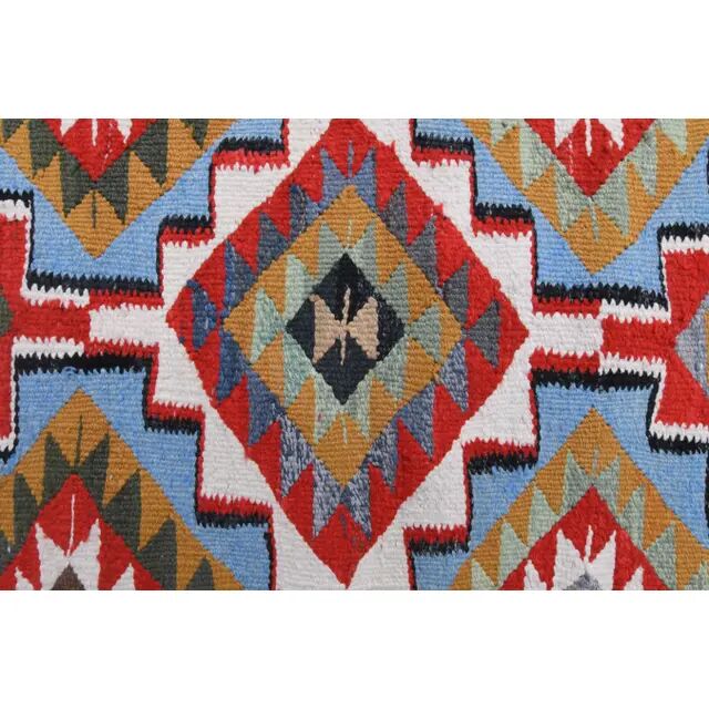1970s Vintage Turkish Hand-Knotted Wool Cotton Red Runner Rug 93x355
