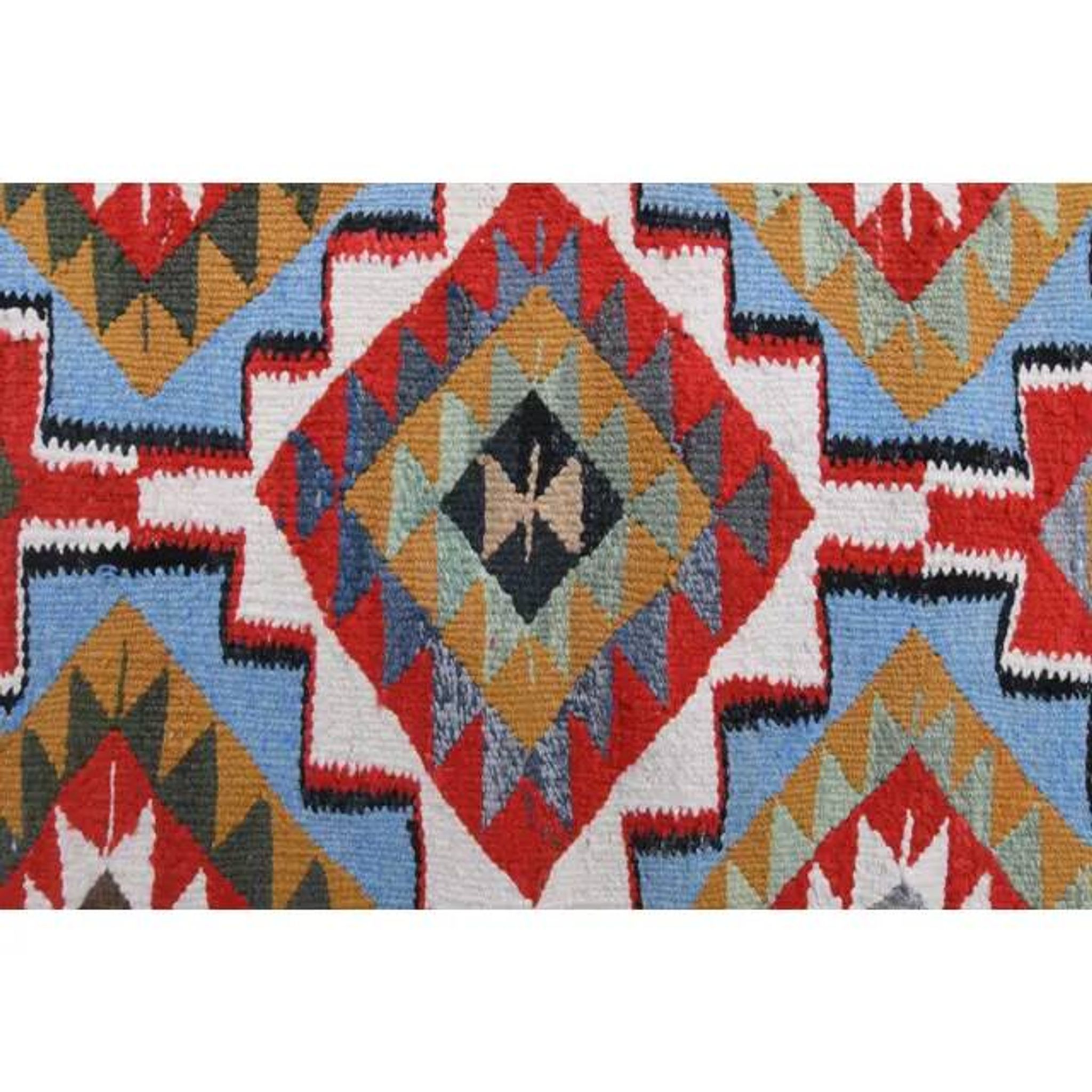 1970s Vintage Turkish Hand-Knotted Wool Cotton Red Runner Rug 93x355