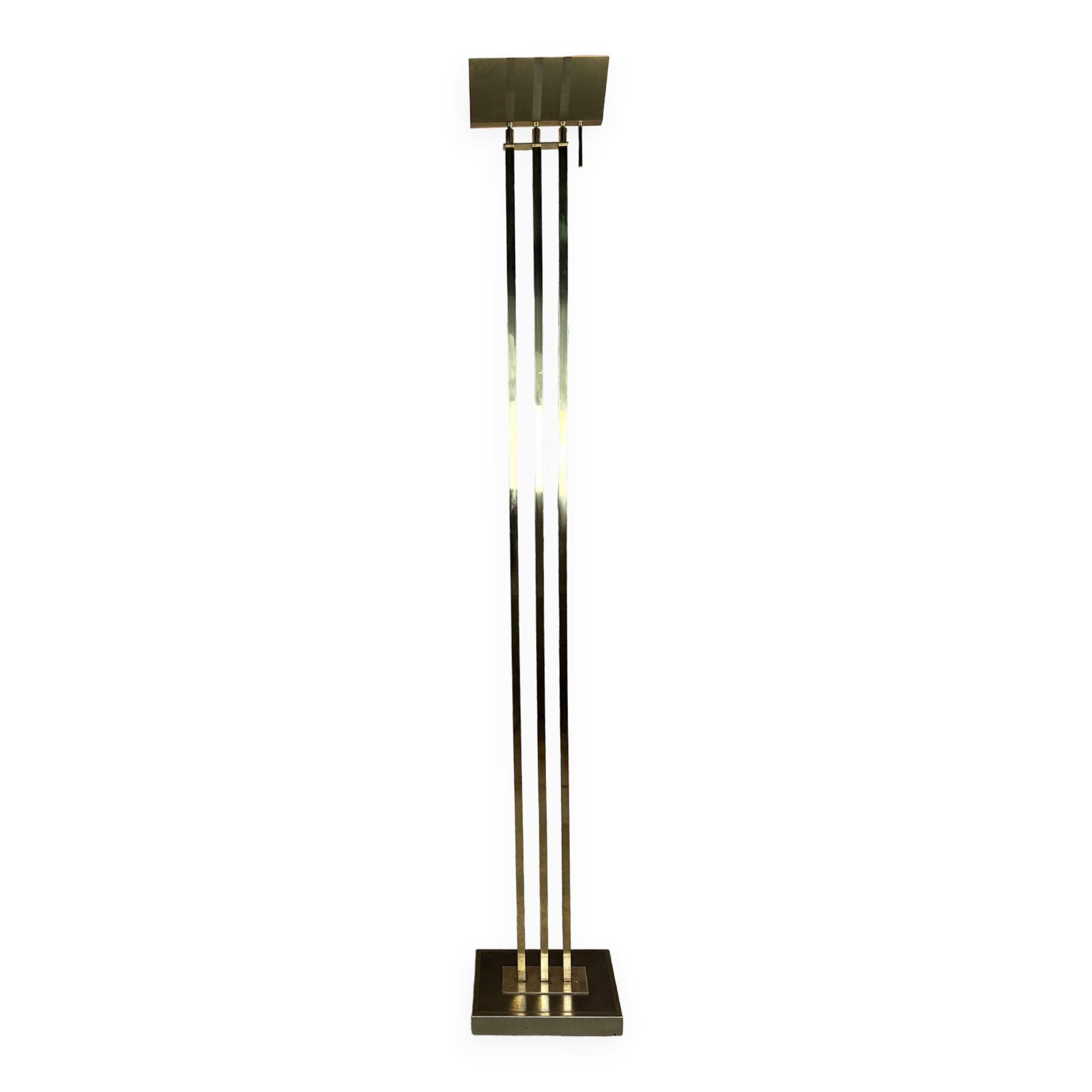 Vintage 80'S halogen floor lamp in gilded brass