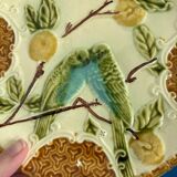 Set of 2 Salins Barbotine Plates - Vintage Parakeet Decor - service