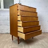 Scandinavian chest of drawers 6 vintage teak drawers, 60s