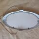 Oval mirror Art Deco patinated linen